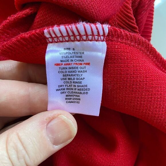 MINKPINK Red Stretch Ribbed Mini Skirt S - Picture 7 of 7